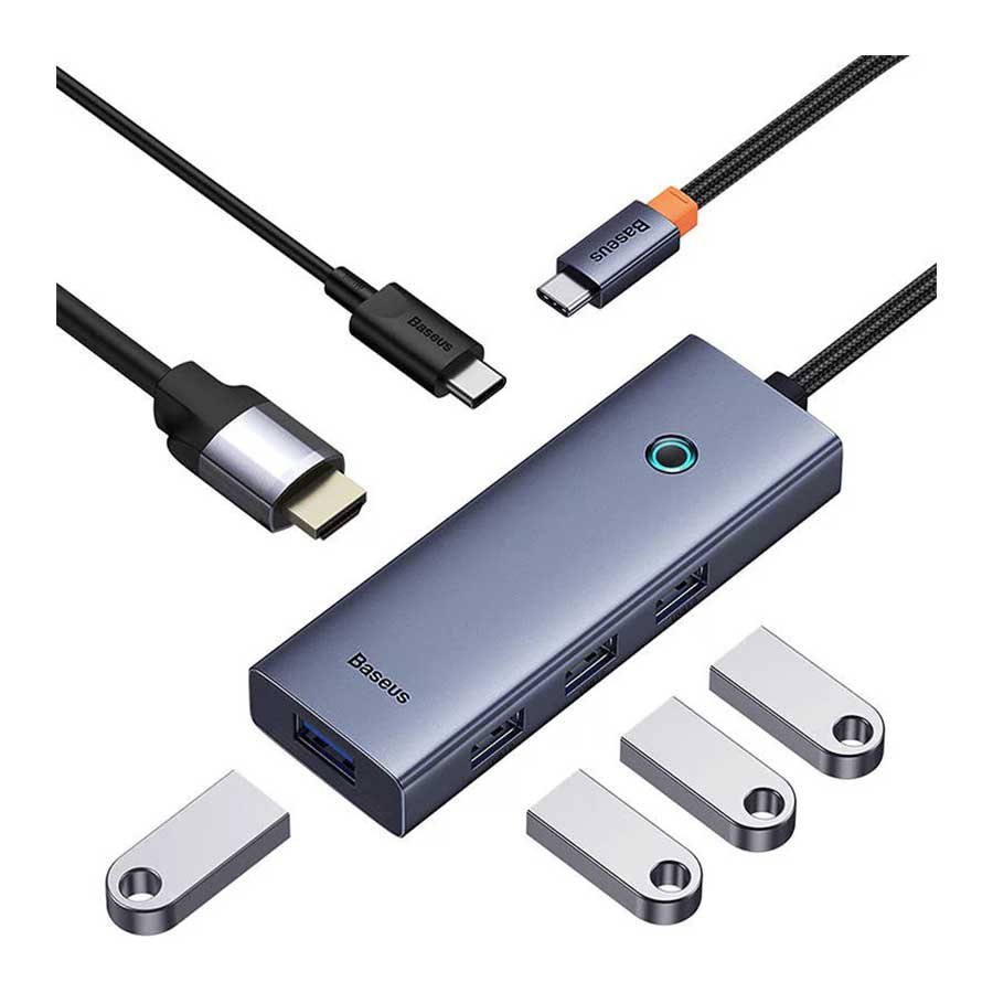 هاب USB-C شش پورت بیسوس مدل UltraJoy B00052807813-01
