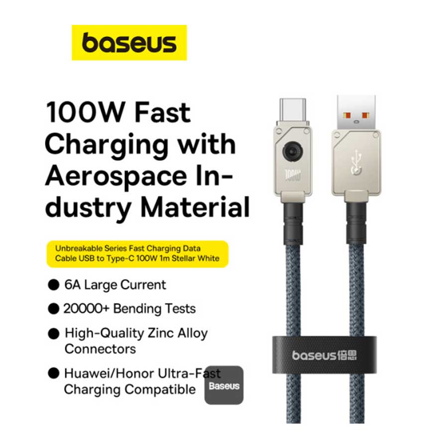 کابل تبدیل 1 متری USB به USB-C بیسوس مدل Unbreakable P10355801221-00