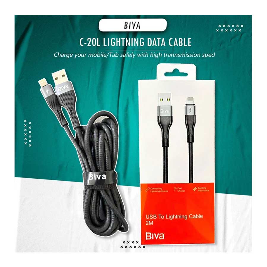 کابل تبدیل 1.2 متری USB به لایتنینگ بیوا مدل C-21L