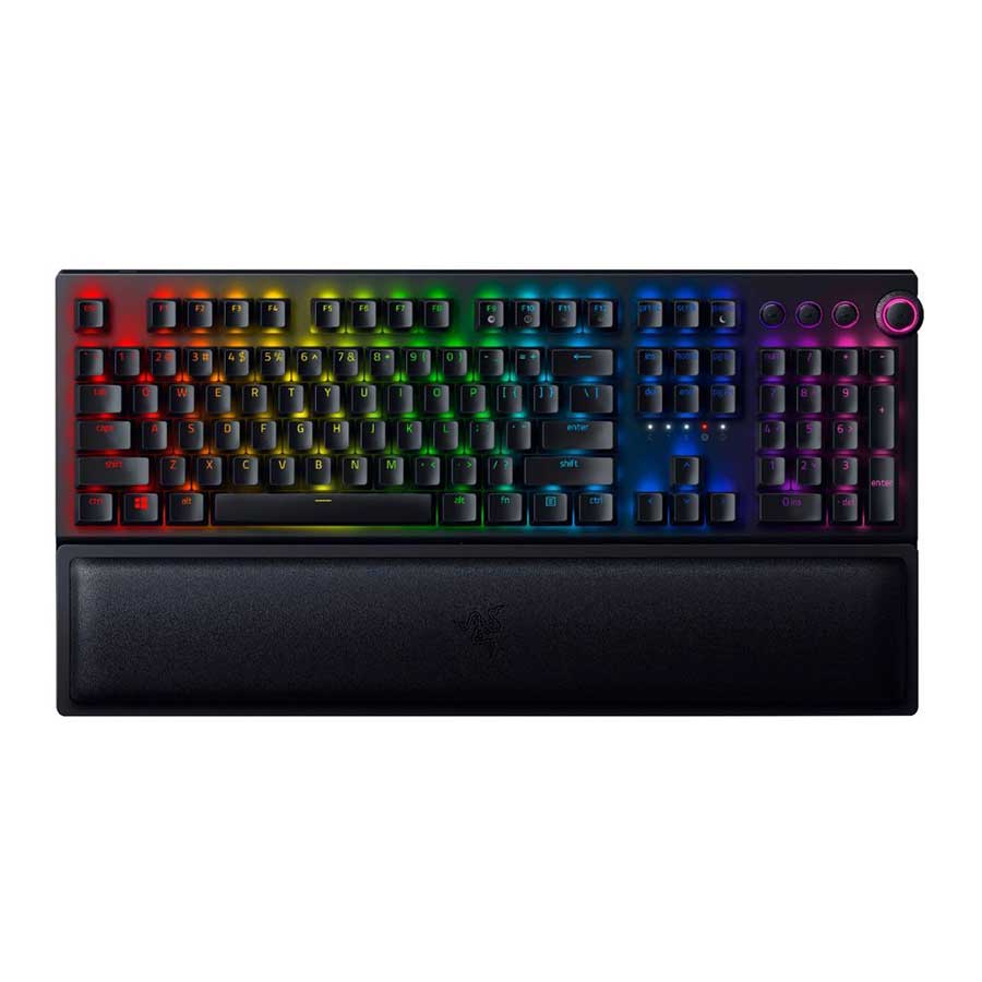 کیبورد گیمینگ بی‌سیم ریزر مدل BlackWidow V3 Pro-Green Switch