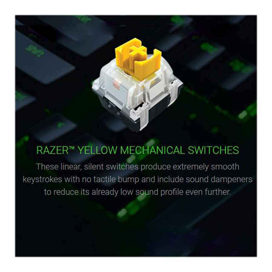 کیبورد گیمینگ باسیم ریزر BlackWidow V3 Tenkeyless-Yellow Switch