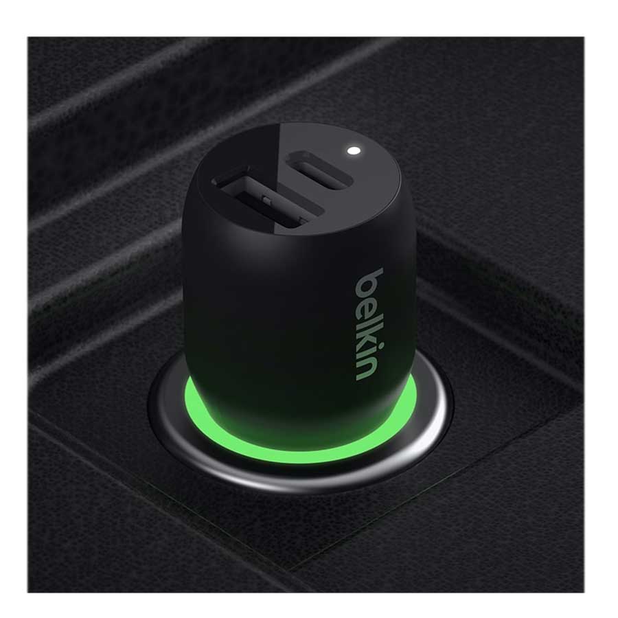 شارژر فندکی و کابل تبدیل USB-C به لایتنینگ بلکین مدل BOOST CHARGE CCB004bt1MBK-B5 37W