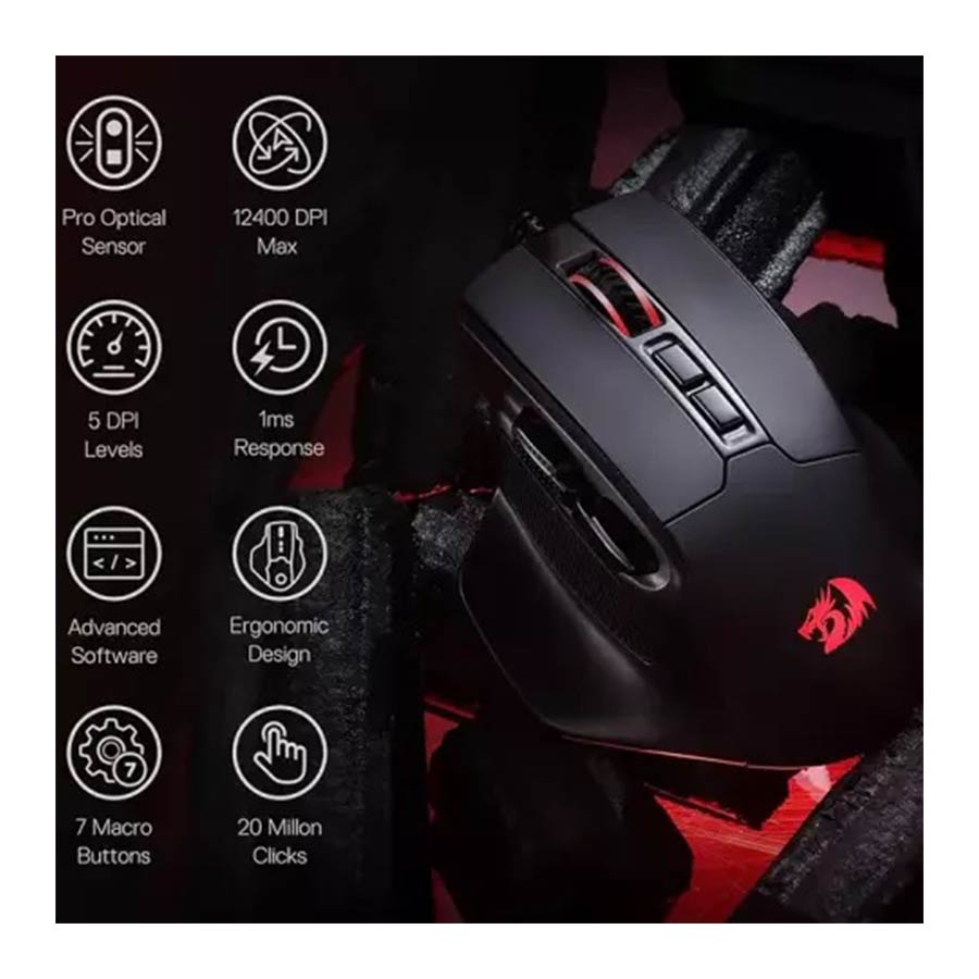 ماوس گیمینگ باسیم ردراگون مدل BULLSEYE M806 RGB