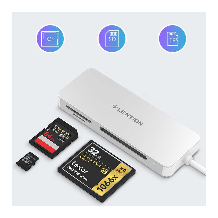 رم ریدر و کارت خوان USB-C لنشن مدل C12
