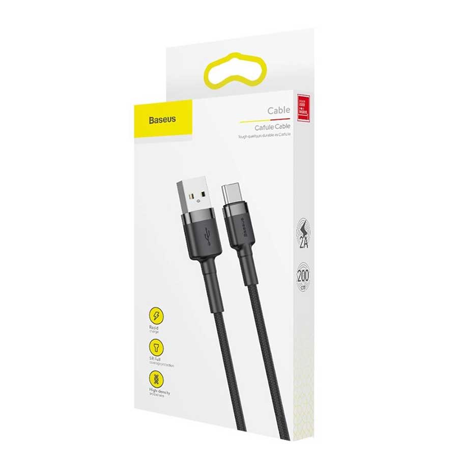 کابل تبدیل 2 متری USB به USB-C باسئوس مدل Cafule CATKLF-CG1