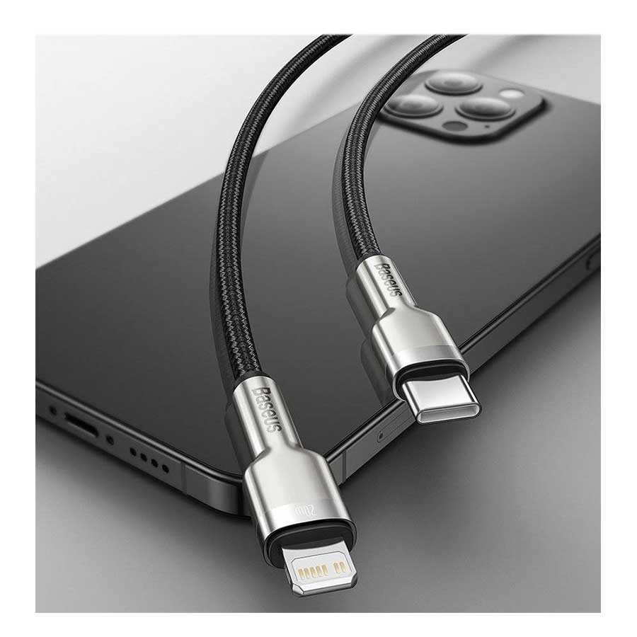 کابل تبدیل 2 متری USB-C به لایتنینگ باسئوس مدل Cafule CATLJK-B01