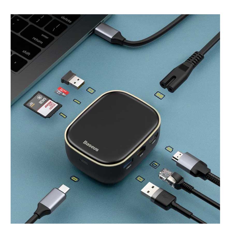 هاب چندکاره و 7 پورت USB-C باسئوس مدل CAHUB-AU01