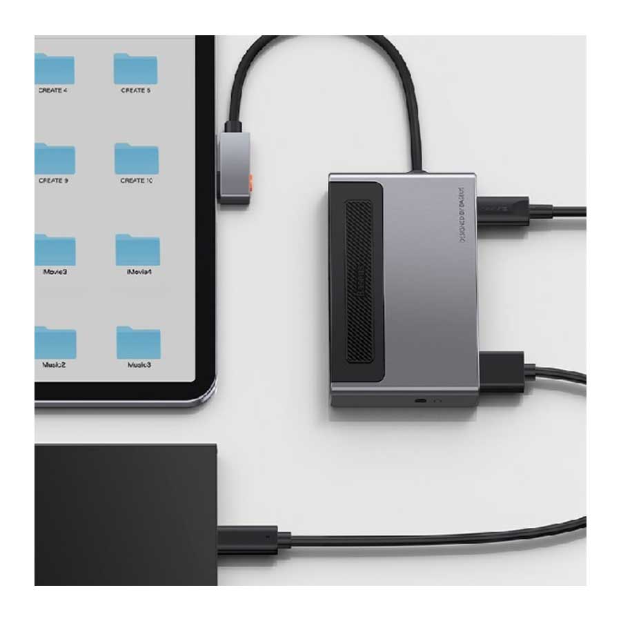 هاب USB-C شش پورت باسئوس مدل CAHUB-DA0G