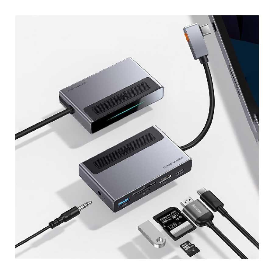 هاب USB-C شش پورت باسئوس مدل CAHUB-DA0G