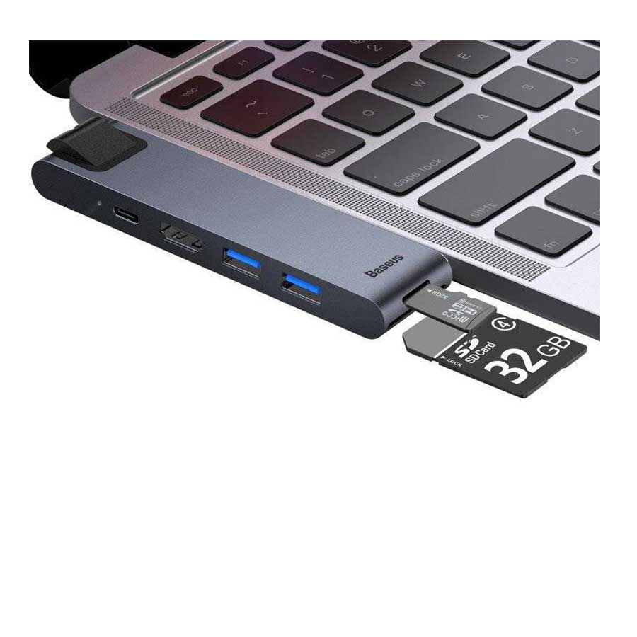 هاب USB-C هفت پورت باسئوس مدل CAHUB-L0G