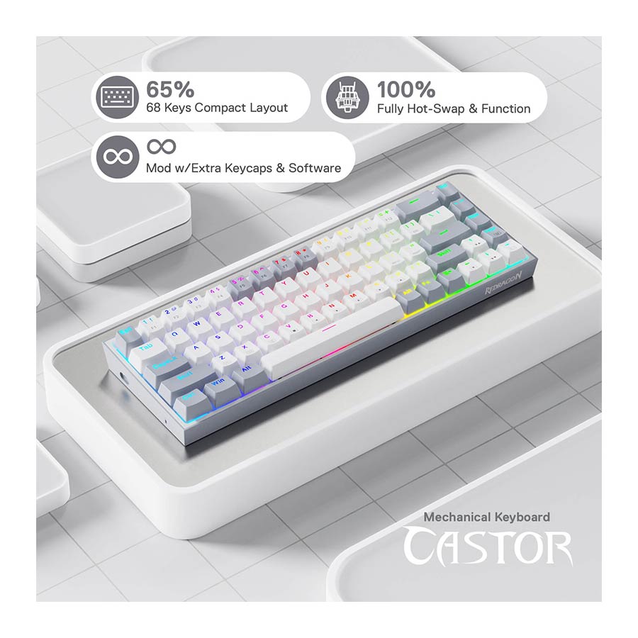کیبورد گیمینگ باسیم ردراگون مدل CASTOR K631 RGB