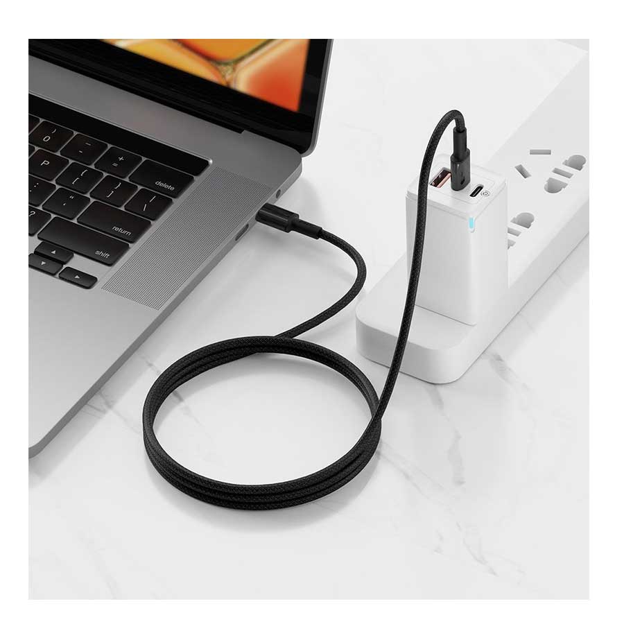 کابل تبدیل 2 متری USB-C به USB-C باسئوس مدل High Density Braided CATGD-A01