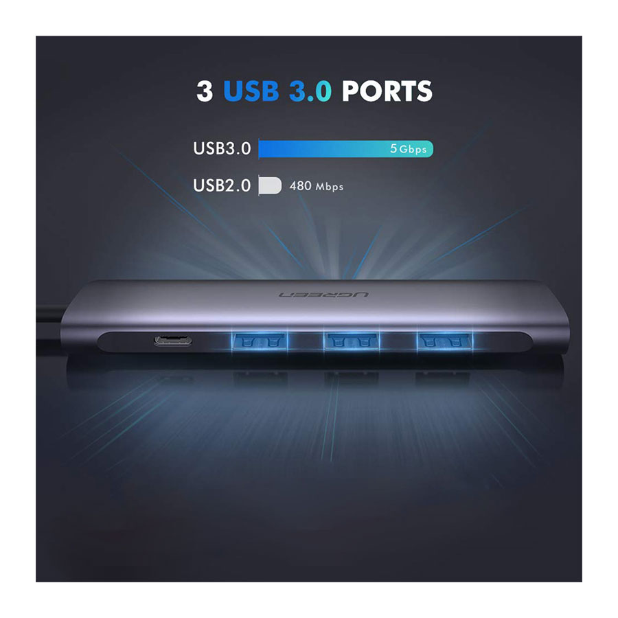 هاب USB-C پنج پورت یوگرین مدل CM136