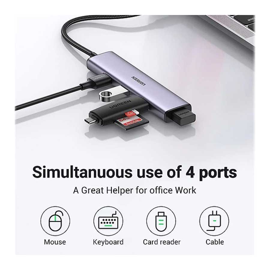 هاب USB-C چهار پورت یوگرین مدل CM473