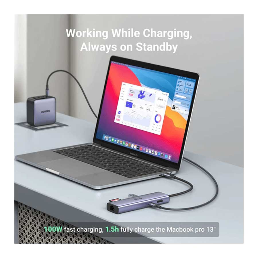 هاب USB-C هفت پورت یوگرین مدل CM512