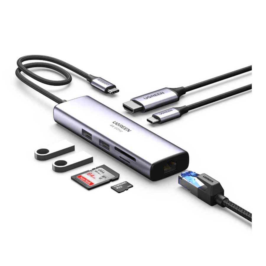 هاب USB-C هفت پورت یوگرین مدل CM512