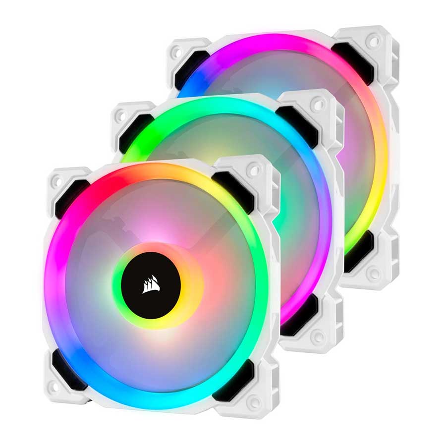 فن خنک کننده کیس کامپیوتر کورسیر مدل LL120 RGB White 3-in-1