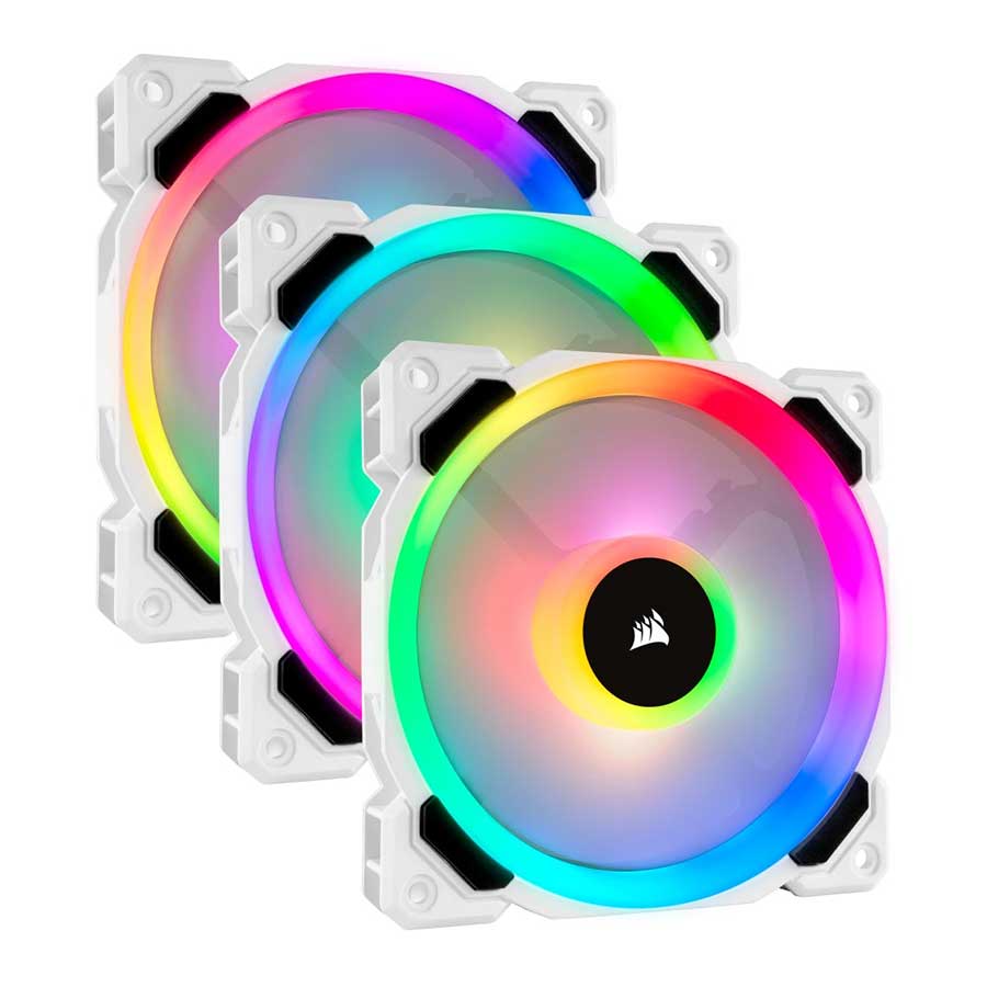 فن خنک کننده کیس کامپیوتر کورسیر مدل LL120 RGB White 3-in-1