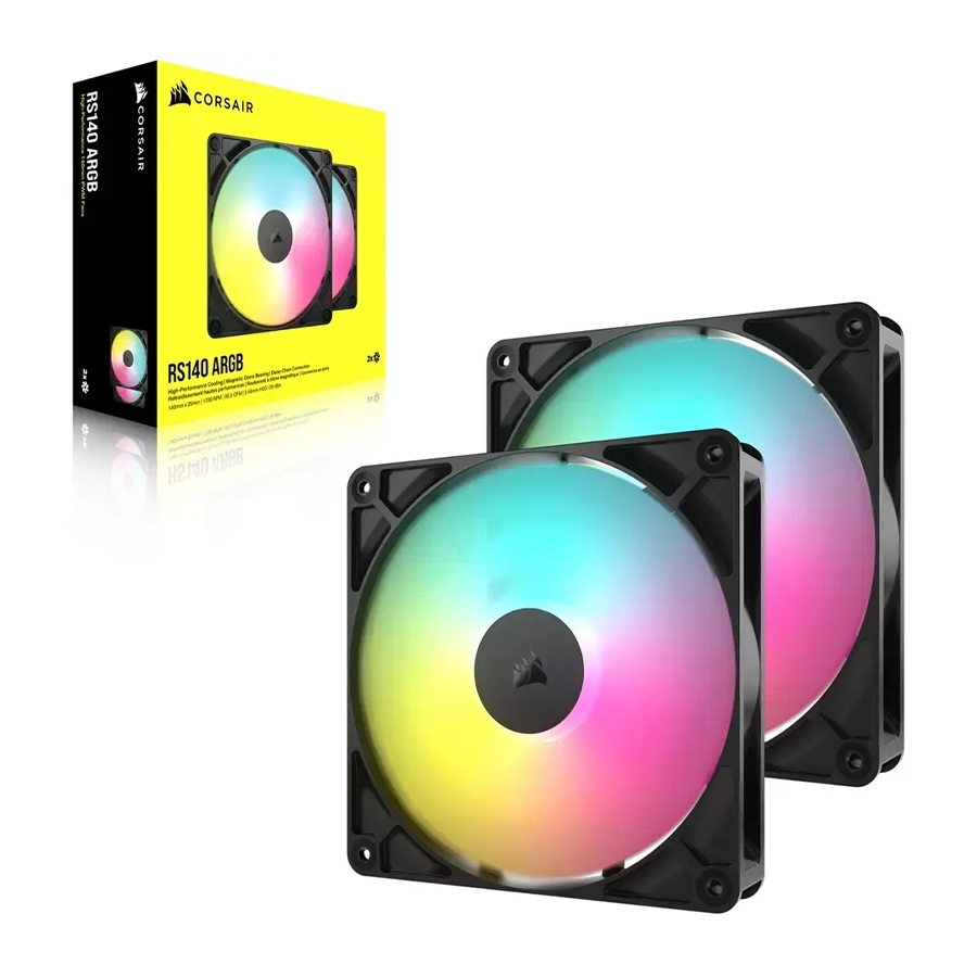 فن خنک کننده کیس کامپیوتر کورسیر مدل RS140 ARGB PWM 2-in-1