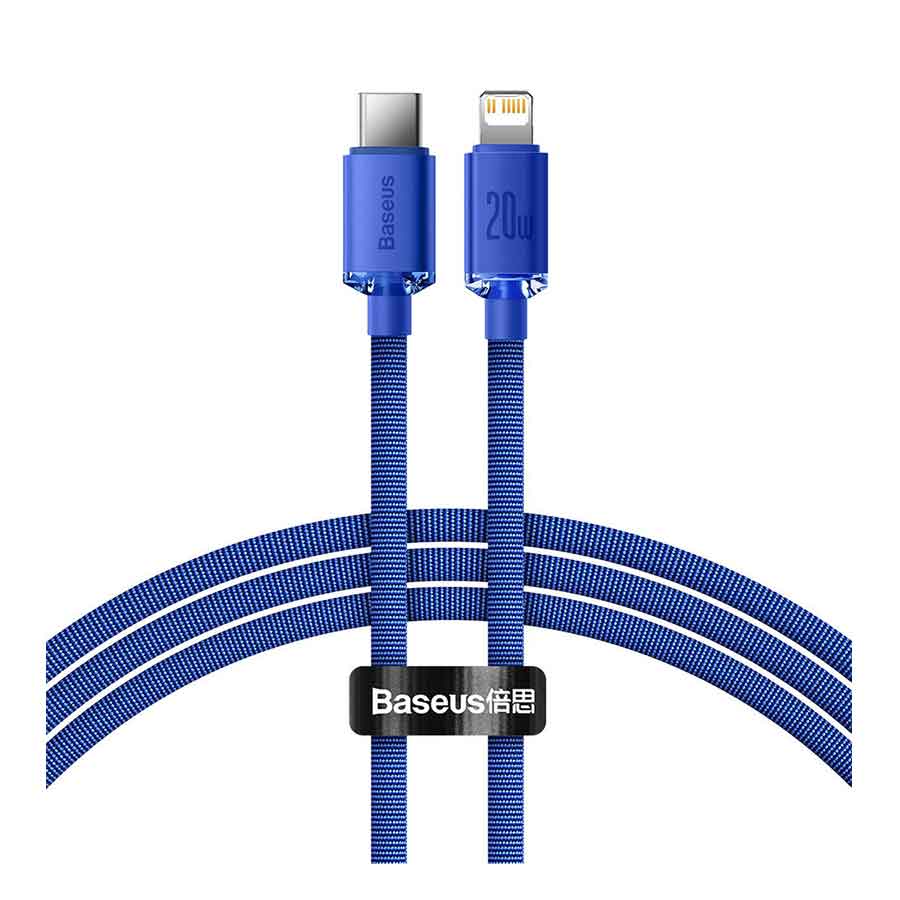 کابل تبدیل 1.2 متر USB-C به لایتنینگ باسئوس مدل Crystal Shine CAJY000203