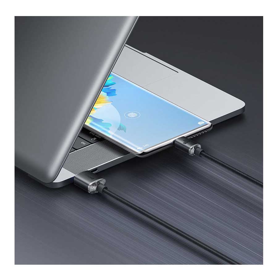 کابل تبدیل 1.2 متری USB به USB-C باسئوس مدل Crystal Shine CAJY000401