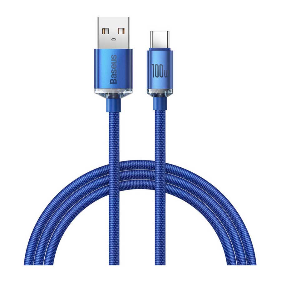 کابل تبدیل 1.2 متری USB به USB-C بیسوس مدل Crystal Shine CAJY000401
