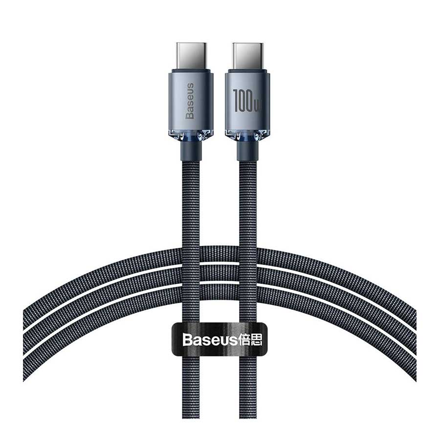 کابل تبدیل 1.2 متری USB-C باسئوس مدل Crystal Shine CAJY000601