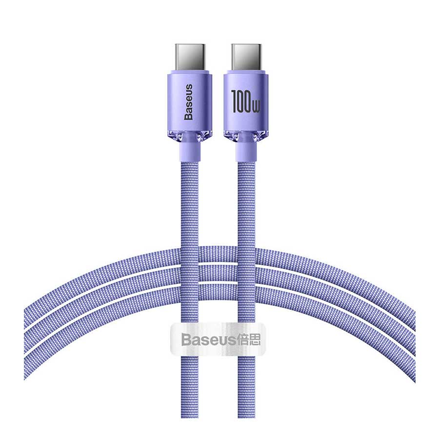 کابل تبدیل 1.2 متری USB-C باسئوس مدل Crystal Shine CAJY000601