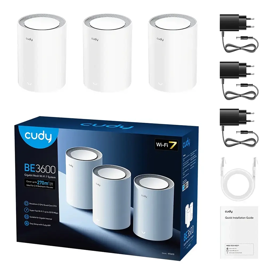 روتر اکسس پوینت دوباند کودی مدل BE3600 M3600 1.0 پک 3 عددی