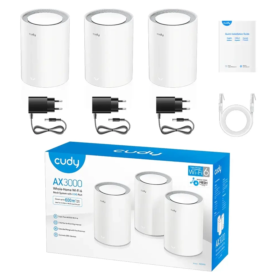 روتر اکسس پوینت دوباند کودی مدل M1500 AX1500  پک 3 عددی