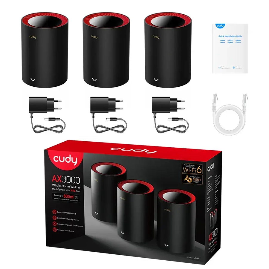 روتر اکسس پوینت دوباند کودی مدل M3000 AX3000  پک 3 عددی