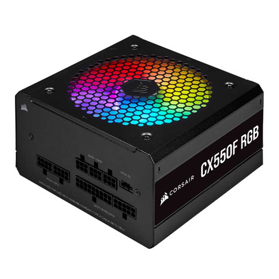 پاور کامپیوتر 550 وات تمام ماژولار کورسیر مدل CX550F RGB