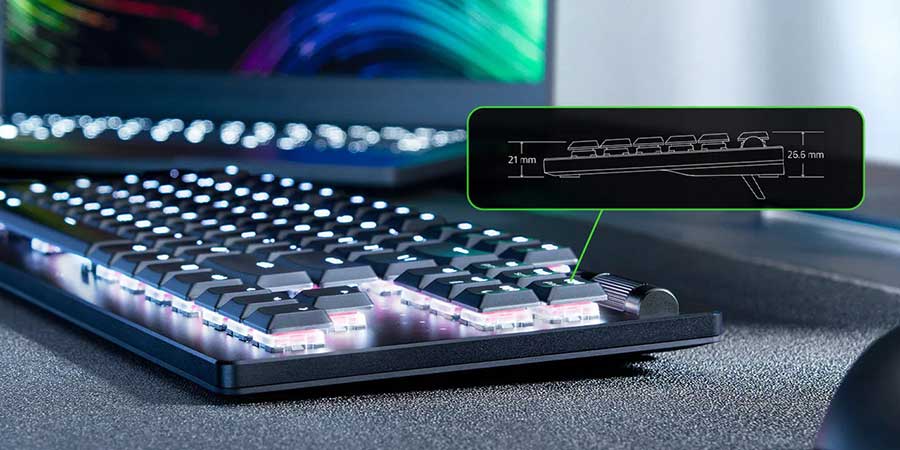 کیبورد گیمینگ با کیفیت ریزر مدل Deathstalker V2 Pro TenkeyLess