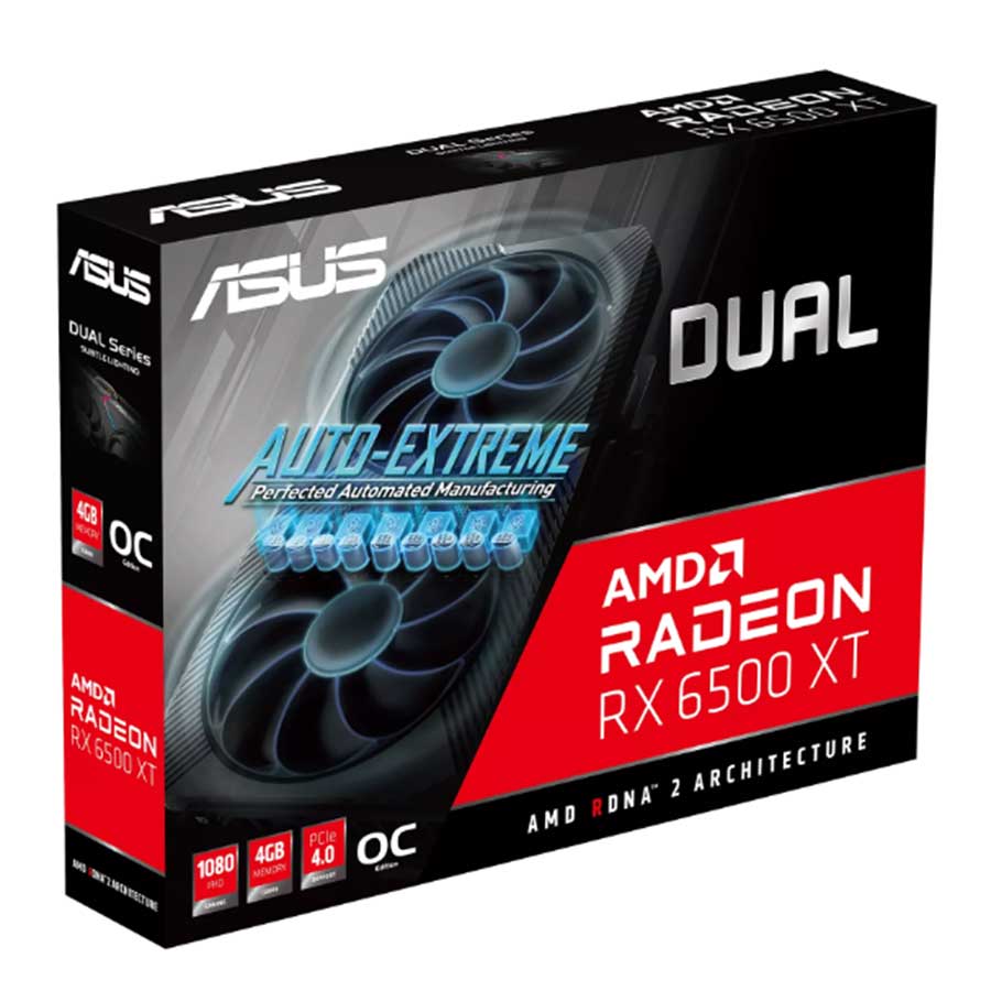 کارت گرافیک ایسوس Dual Radeon RX6500 XT OC Edition 4GB GDDR6