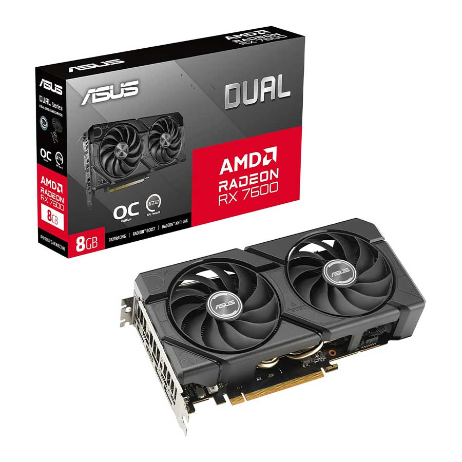کارت گرافیک ایسوس مدل DUAL-RX7600-O8G-EVO