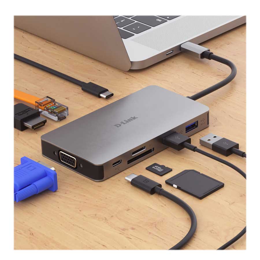 هاب USB-C نه پورت دی لینک مدل DUB-M910