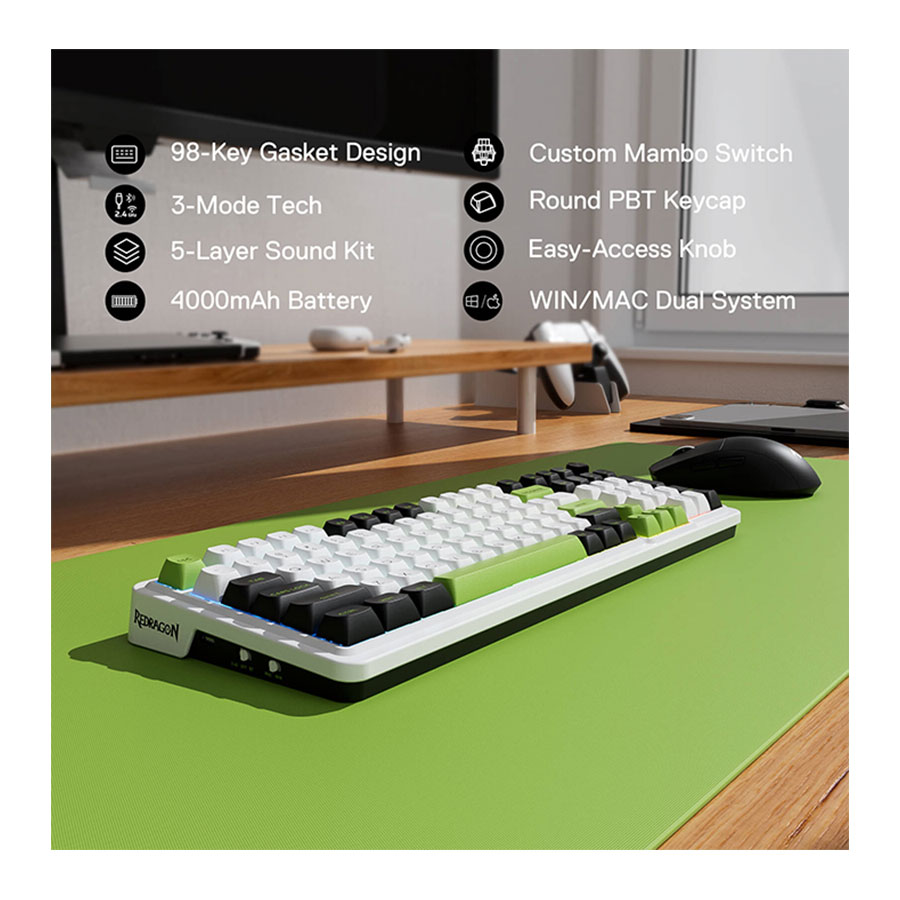 کیبورد گیمینگ بی‌سیم ردراگون مدل EISA MAX K686 RGB