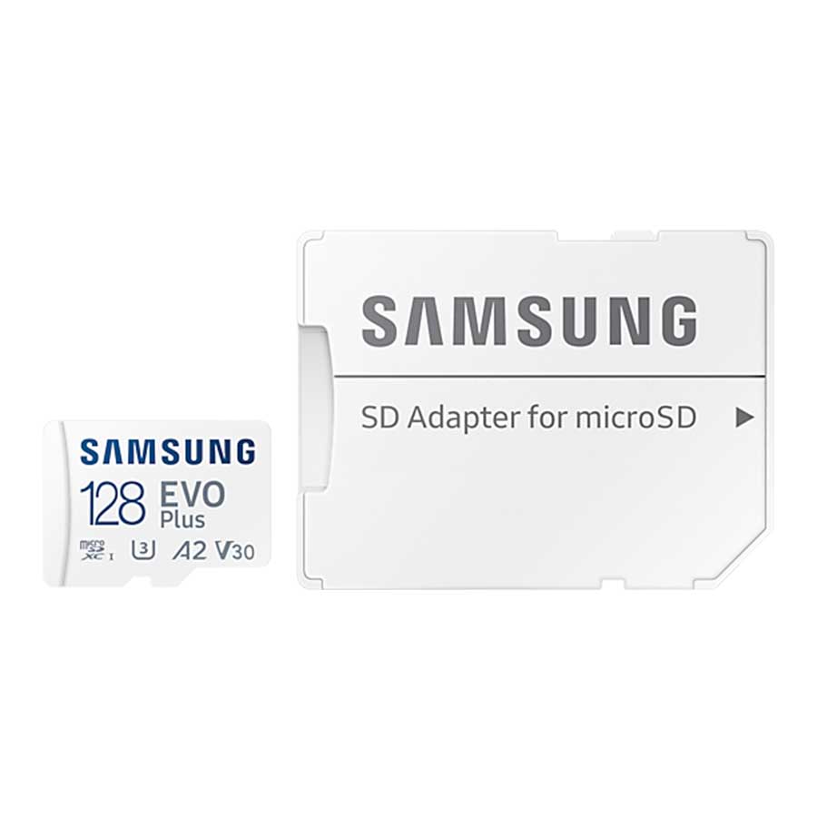 کارت حافظه MicroSDXC سامسونگ مدل EVO Plus UHS-I U3 A2 V30 Class 10 128GB 130MB/s