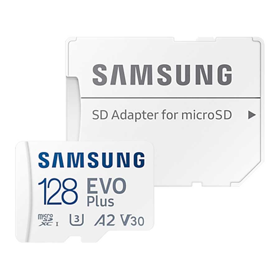 کارت حافظه MicroSDXC سامسونگ مدل EVO Plus UHS-I U3 A2 V30 Class 10 128GB 130MB/s