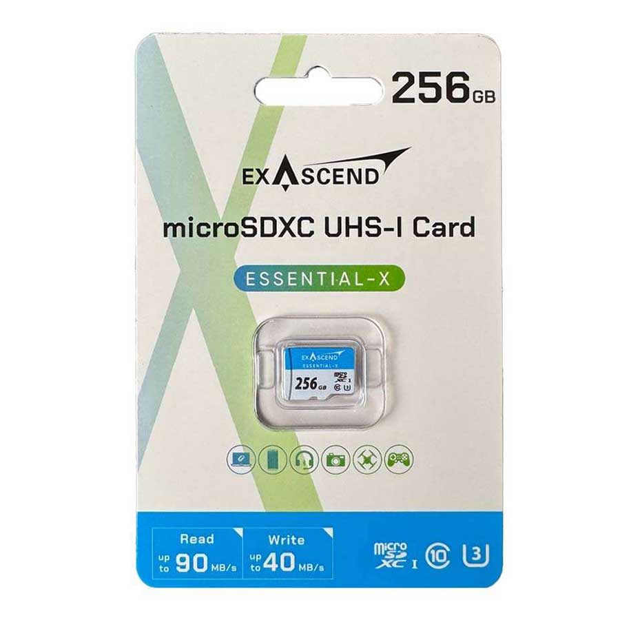 کارت حافظه MicroSDXC اگزاسند مدل Essential-X UHS-I U3 V10 256GB 90MB/s