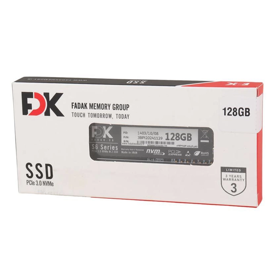 اس اس دی 128 گیگابایت فدک مدل S6 NVME M.2 2280 PCIe 3.0 NVMe