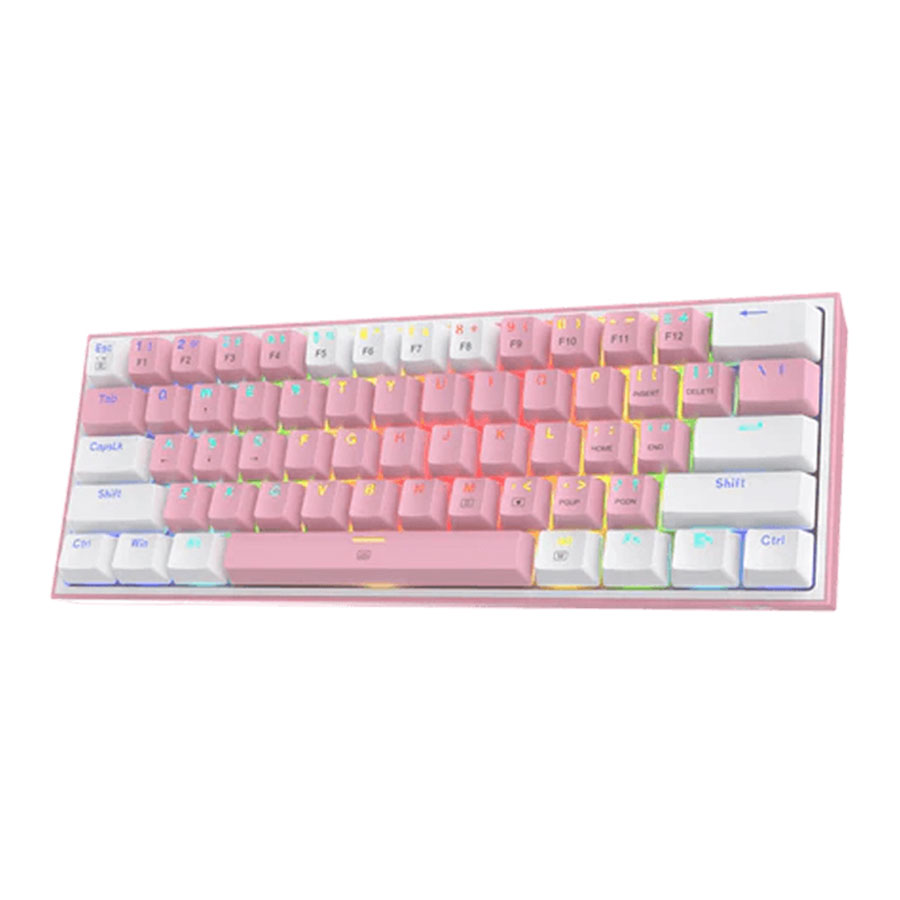 کیبورد گیمینگ بیسیم ردراگون مدل Fizz PRO K616 RGB Pink White