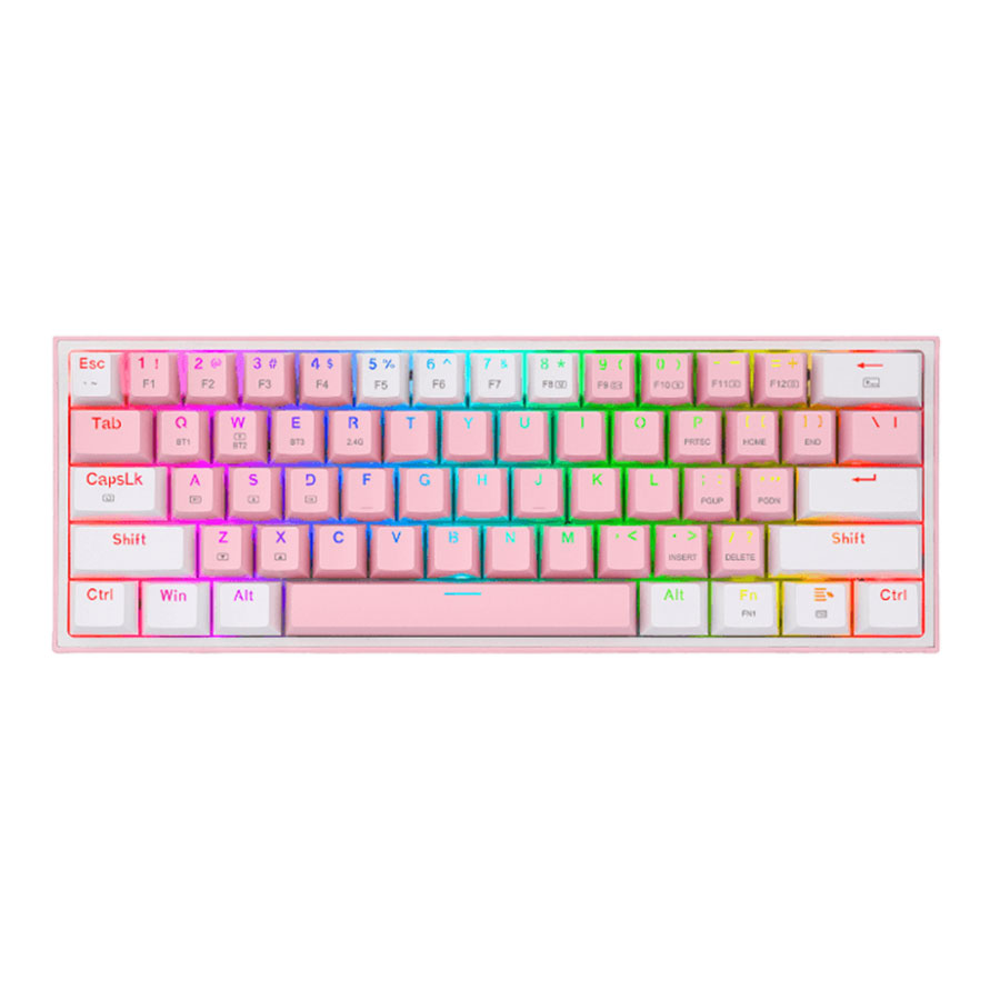 کیبورد گیمینگ بیسیم ردراگون مدل Fizz PRO K616 RGB Pink White