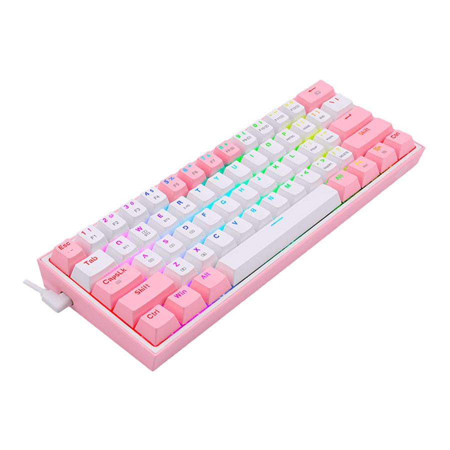 کیبورد گیمینگ بیسیم ردراگون مدل Fizz PRO K616 RGB White Pink