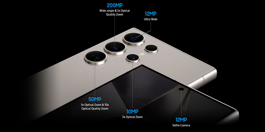 دوربین با کیفیت 200 مگاپیکسل گوشی موبایل سامسونگ مدل Galaxy S24 Ultra 5G