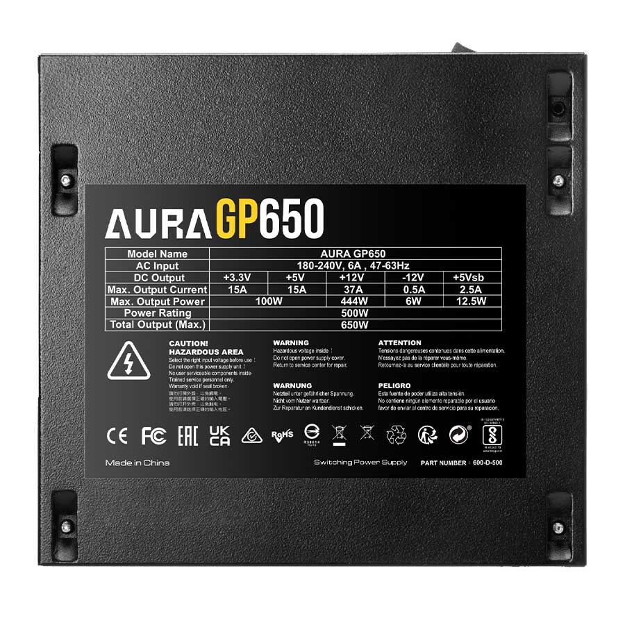 پاور کامپیوتر 650 وات گیم دیاس مدل AURA GP650
