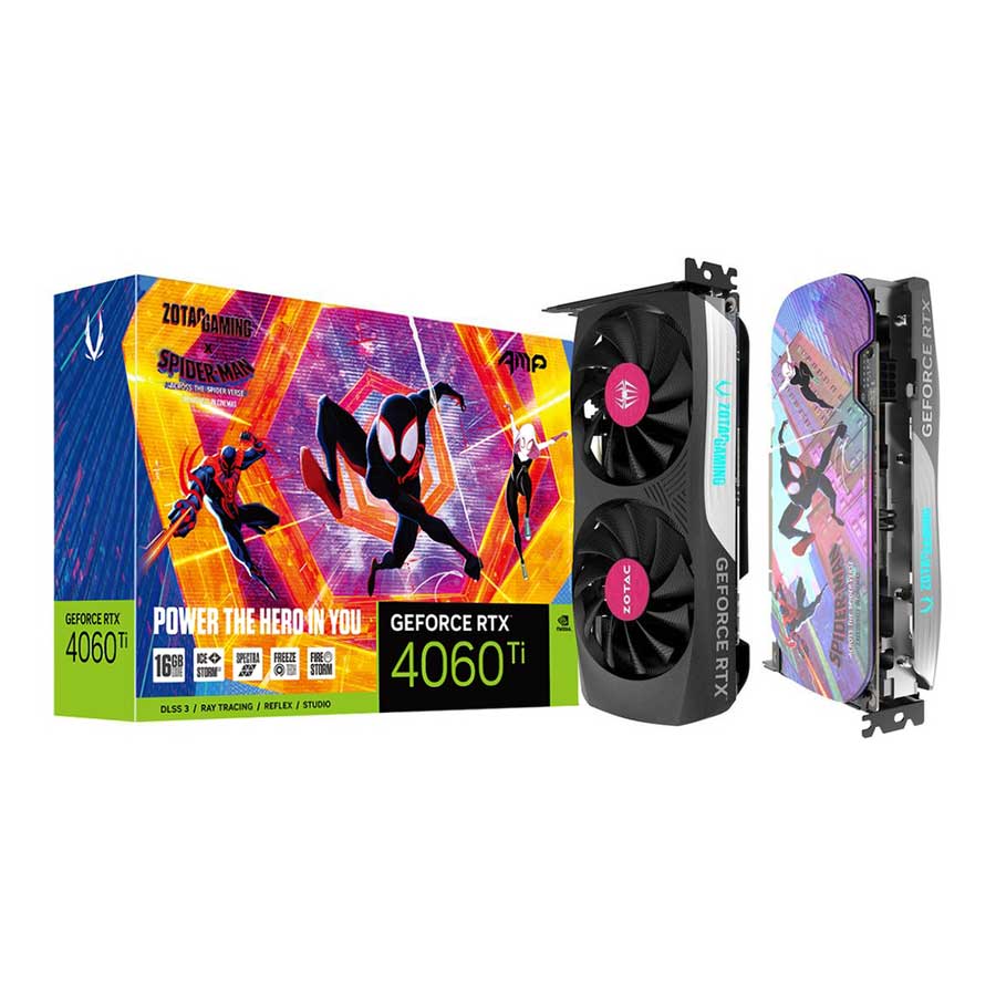 کارت گرافیک زوتک مدل GAMING GEFORCE RTX 4060 Ti 16GB AMP SPIDER-MAN GDDR6