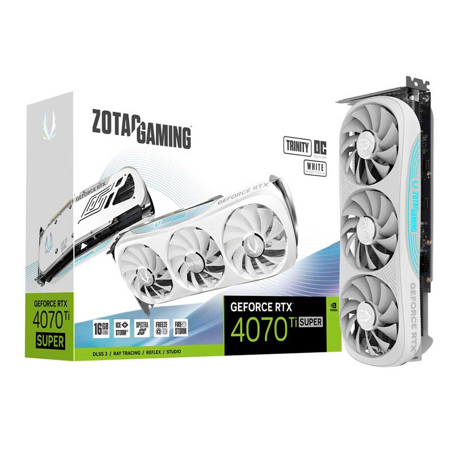 کارت گرافیک زوتک GAMING GeForce RTX 4070 Ti SUPER Trinity OC White Edition 16GB GDDR6X