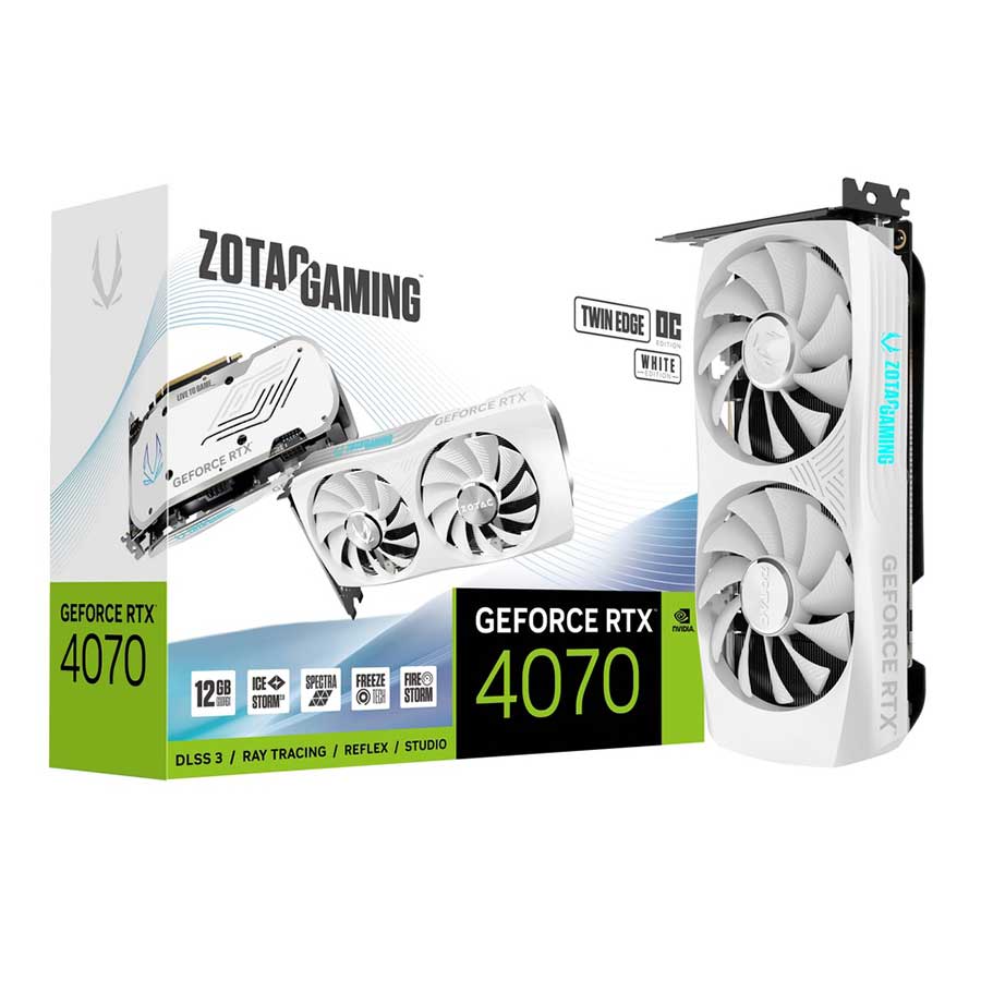 کارت گرافیک زوتک مدل GAMING GeForce RTX 4070 Twin Edge OC White Edition 12GB GDDR6X