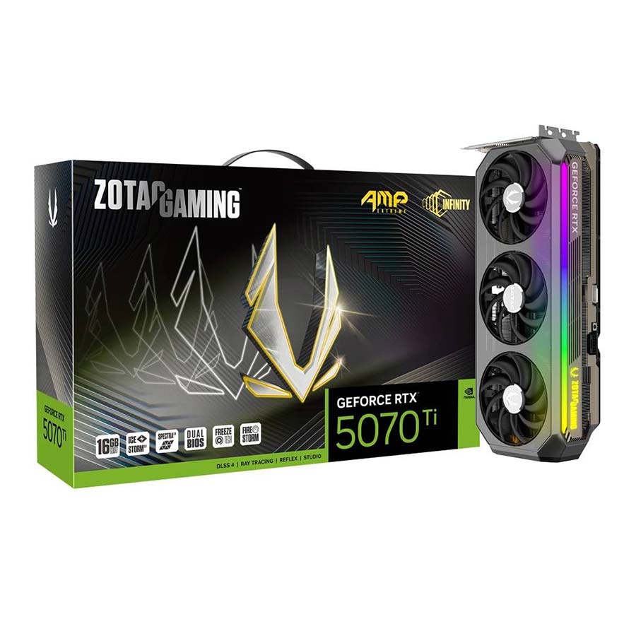کارت گرافیک زوتک مدل GAMING GeForce RTX 5070 Ti AMP Extreme INFINITY 16GB GDDR7